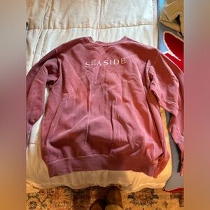 maroon red colored women’s seaside sweatshirt